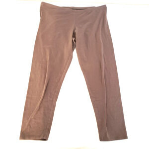 Eileen Fisher Women SIZE S Brown Cotton Blend Stretch Crop Leggings Pants 21”